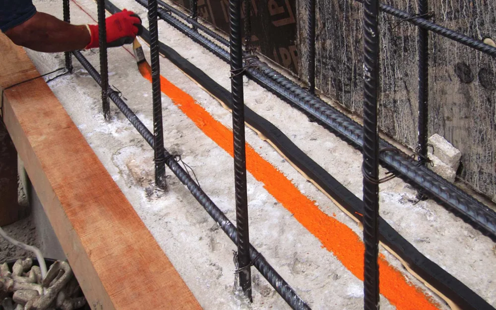 PENEBAR waterstop installed on a construction joint